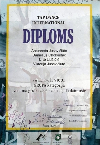 JastTap diplomas grupe I vieta